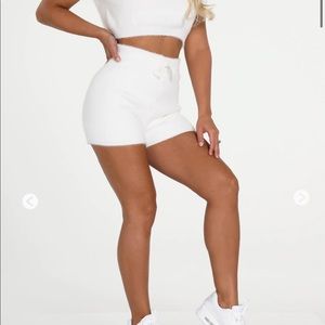 White Casual Cutie Lounge Shorts